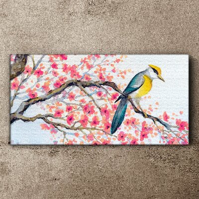 Tablou canvas Pasăre de primăvară pe o ramură