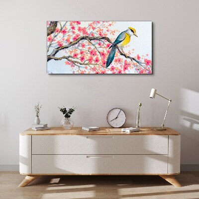 Tablou canvas Pasăre de primăvară pe o ramură