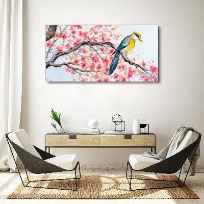 Tablou canvas Pasăre de primăvară pe o ramură
