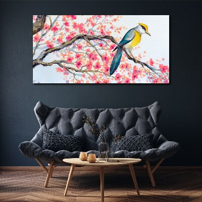 Tablou canvas Pasăre de primăvară pe o ramură