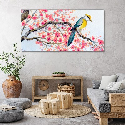 Tablou canvas Pasăre de primăvară pe o ramură
