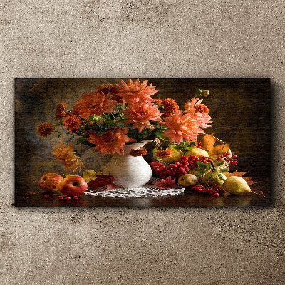 Tablou canvas Flori și fructe într-o vază