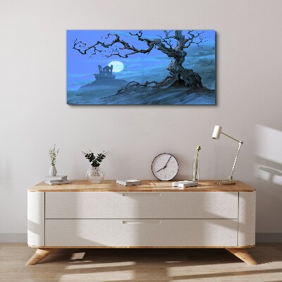 Tablou canvas Castel în lumina lunii