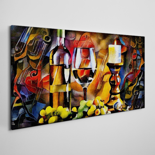 Tablou canvas O seara cu vin si fructe