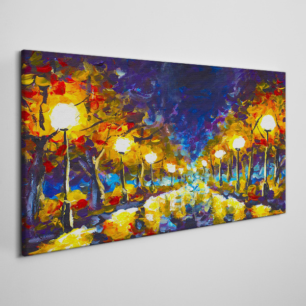 Tablou canvas Alee de seară cu lămpi
