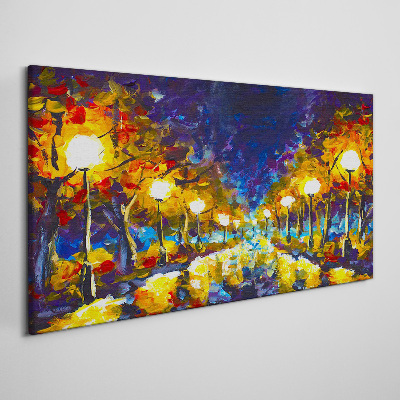 Tablou canvas Alee de seară cu lămpi