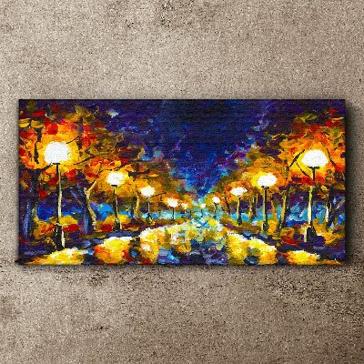 Tablou canvas Alee de seară cu lămpi
