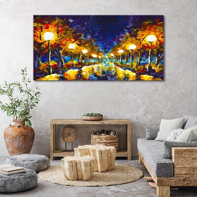 Tablou canvas Alee de seară cu lămpi