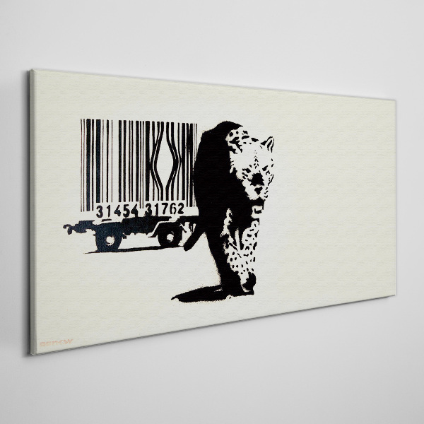 Tablou canvas Cod de bare leopard Banksy