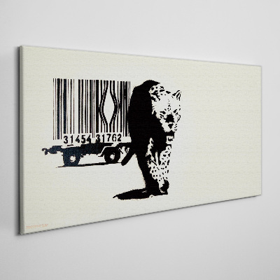 Tablou canvas Cod de bare leopard Banksy