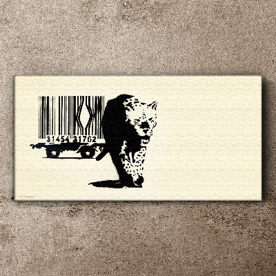 Tablou canvas Cod de bare leopard Banksy