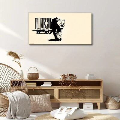 Tablou canvas Cod de bare leopard Banksy