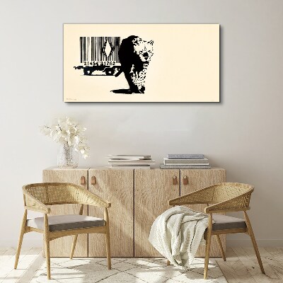 Tablou canvas Cod de bare leopard Banksy