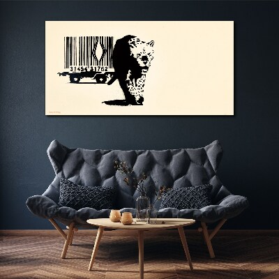 Tablou canvas Cod de bare leopard Banksy