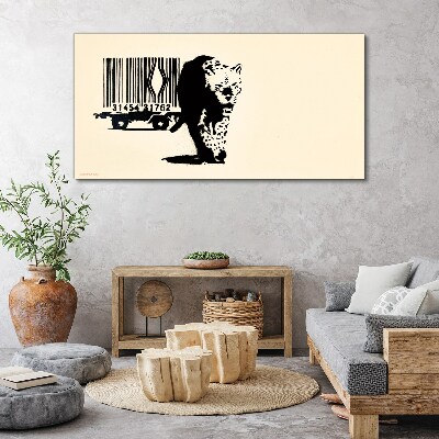 Tablou canvas Cod de bare leopard Banksy