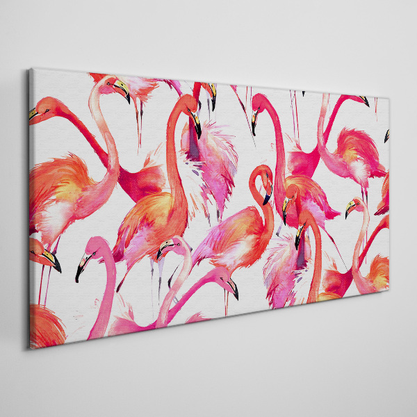 Tablou canvas Flamingo roz într-un dans tropical
