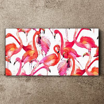 Tablou canvas Flamingo roz într-un dans tropical
