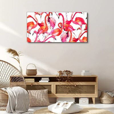 Tablou canvas Flamingo roz într-un dans tropical