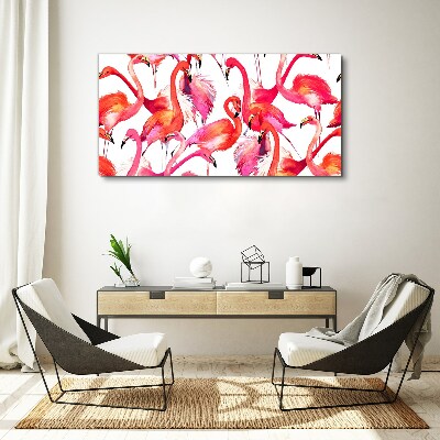 Tablou canvas Flamingo roz într-un dans tropical