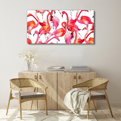 Tablou canvas Flamingo roz într-un dans tropical