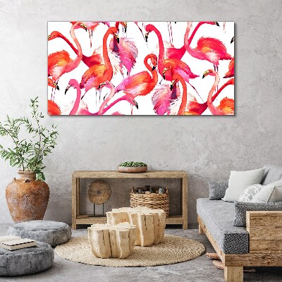 Tablou canvas Flamingo roz într-un dans tropical