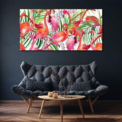 Tablou canvas Frunze moderne de flamingo