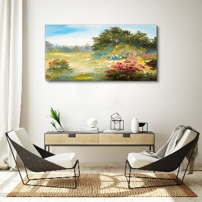 Tablou canvas Peisaj floral al unei dimineți de vară