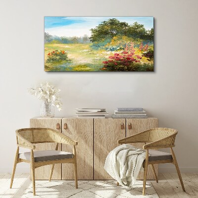 Tablou canvas peisaj cu flori de pădure