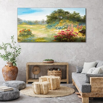 Tablou canvas Peisaj floral al unei dimineți de vară