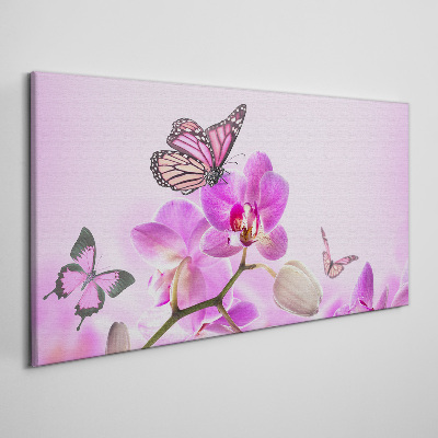 Tablou canvas Vis de flori cu fluturi