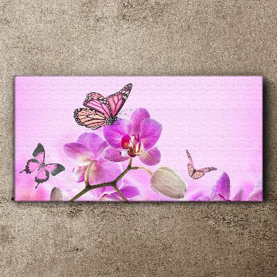 Tablou canvas Vis de flori cu fluturi