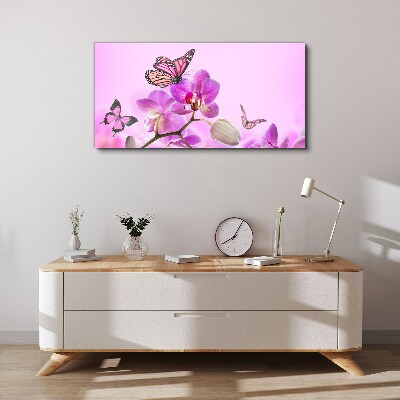 Tablou canvas Vis de flori cu fluturi