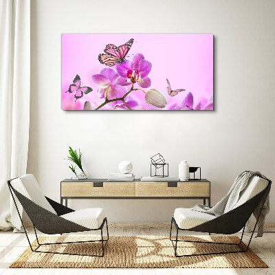 Tablou canvas Vis de flori cu fluturi