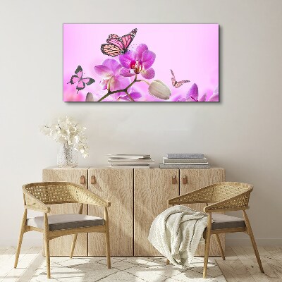 Tablou canvas Vis de flori cu fluturi