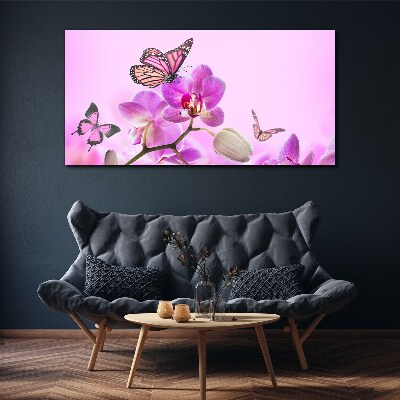 Tablou canvas Vis de flori cu fluturi