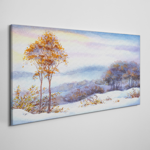 Tablou canvas Peisaj de iarnă cu copaci