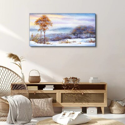 Tablou canvas Peisaj de iarnă cu copaci
