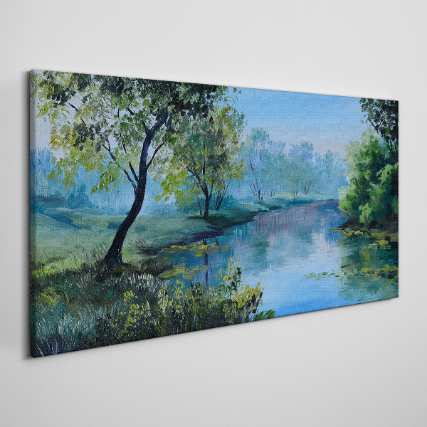 Tablou canvas Un peisaj liniștit lângă râu