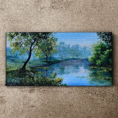 Tablou canvas Un peisaj liniștit lângă râu