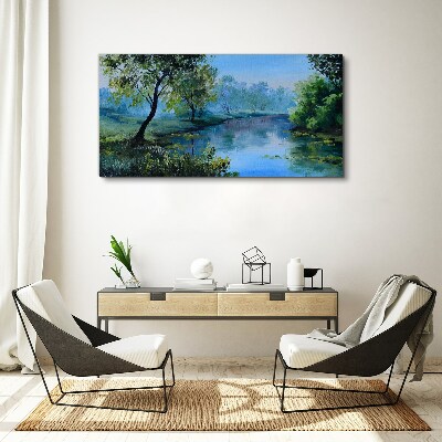 Tablou canvas Un peisaj liniștit lângă râu