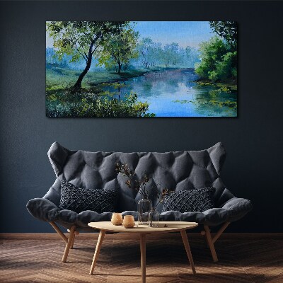 Tablou canvas Un peisaj liniștit lângă râu
