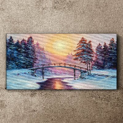 Tablou canvas Pod de iarnă în lumina soarelui