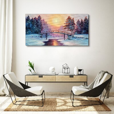 Tablou canvas Pod de iarnă în lumina soarelui