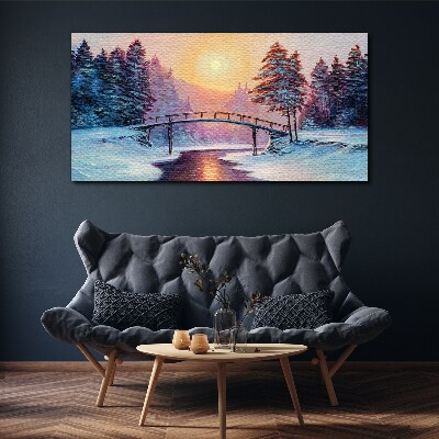 Tablou canvas Pod de iarnă în lumina soarelui