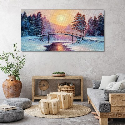 Tablou canvas Pod de iarnă în lumina soarelui