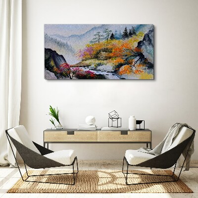 Tablou canvas Panorama montană de toamnă