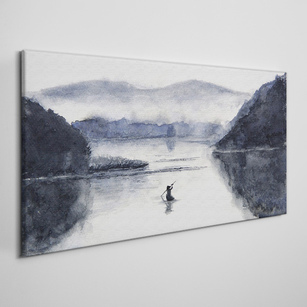 Tablou canvas O dimineață liniștită pe malul lacului