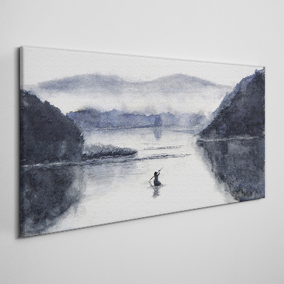 Tablou canvas O dimineață liniștită pe malul lacului