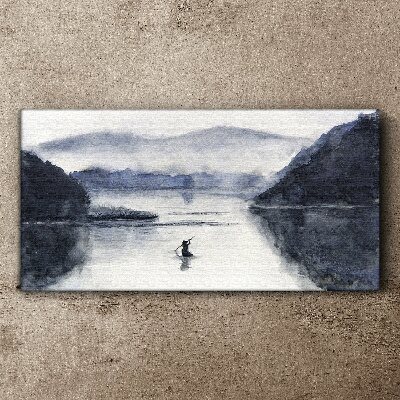 Tablou canvas O dimineață liniștită pe malul lacului
