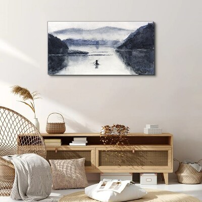Tablou canvas O dimineață liniștită pe malul lacului